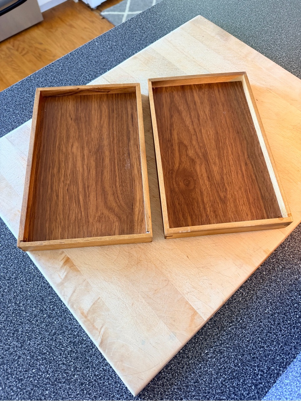 Wooden Serving Trays - Brown (Set of 2)